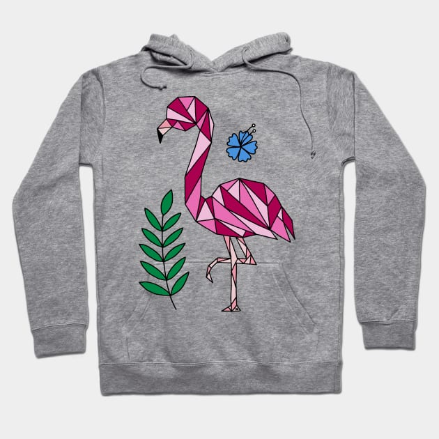 Geometric Flamingo Hoodie by HLeslie Design